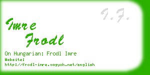imre frodl business card